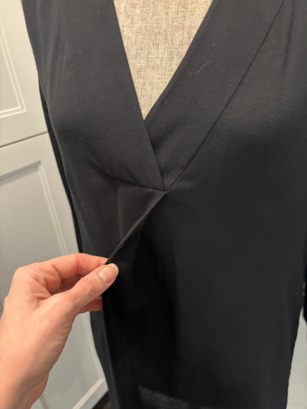Vince Black V-Neck Blouse Semi Sheer Long Sleeve Minimalist Size S - Picture 4 of 15